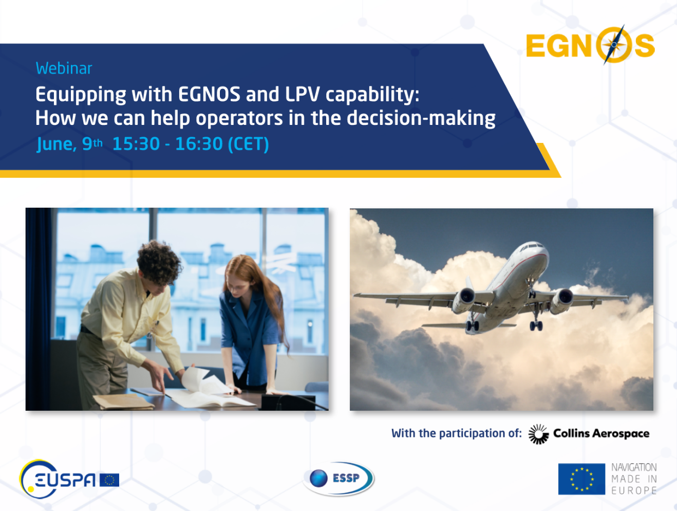 EGNOS webinar logo - Equipping with EGNOS and LPV