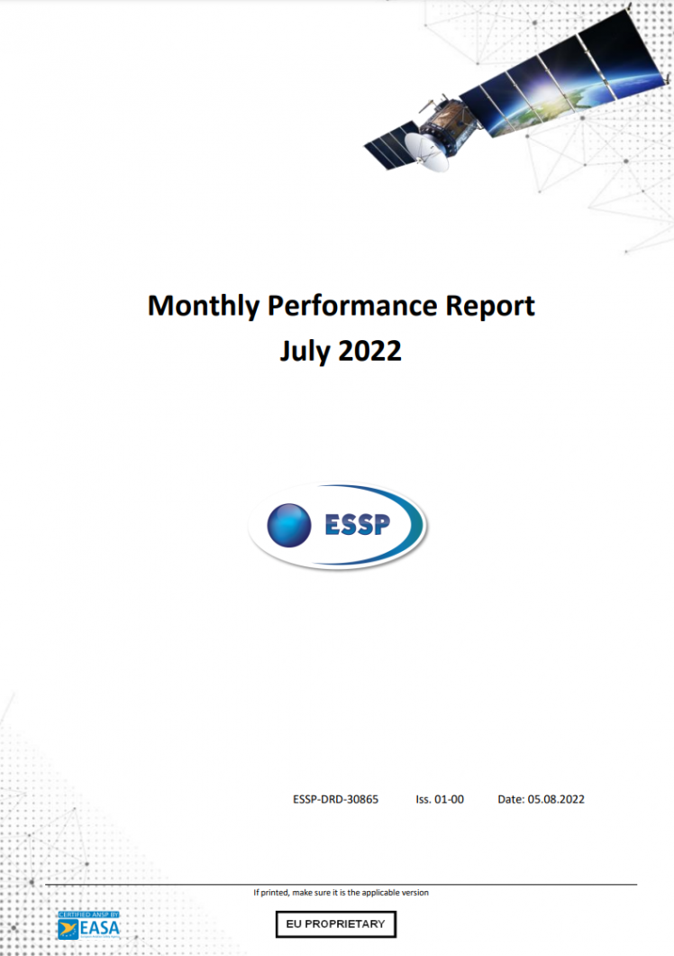 EGNOS Monthly Performance Report - July 2022 cover