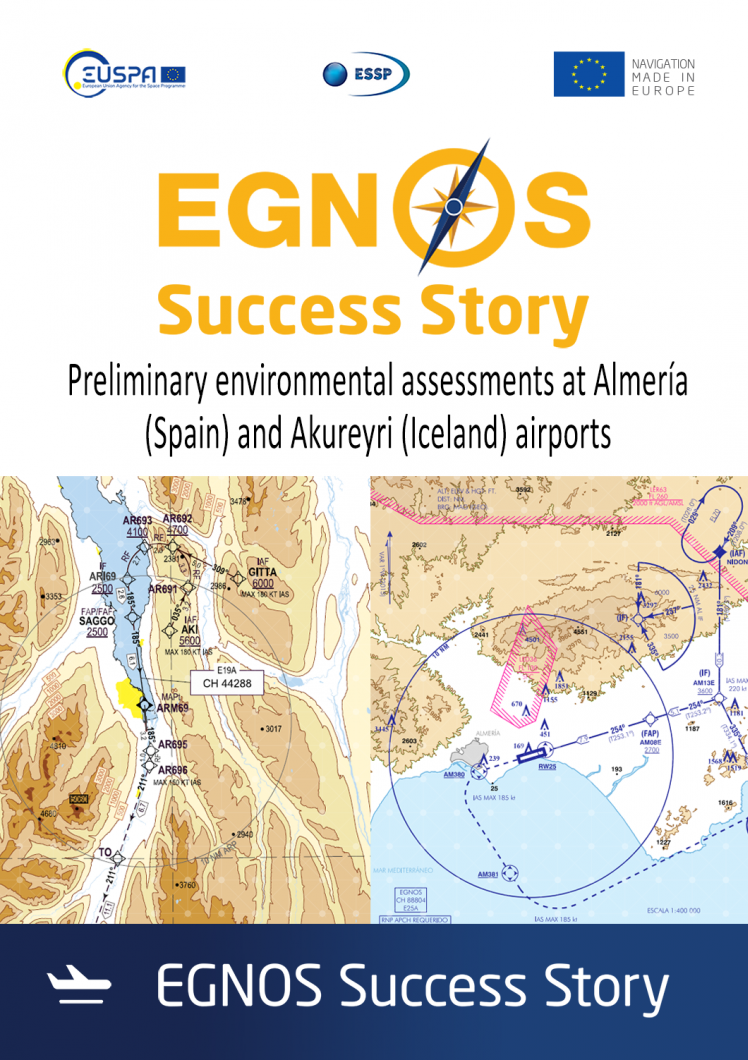EGNOS Success Story: Preliminary environmental assessments at Almería and Akureyri airports cover photo of flight routes
