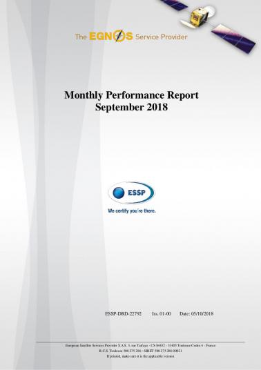Monthly performance report September 2018