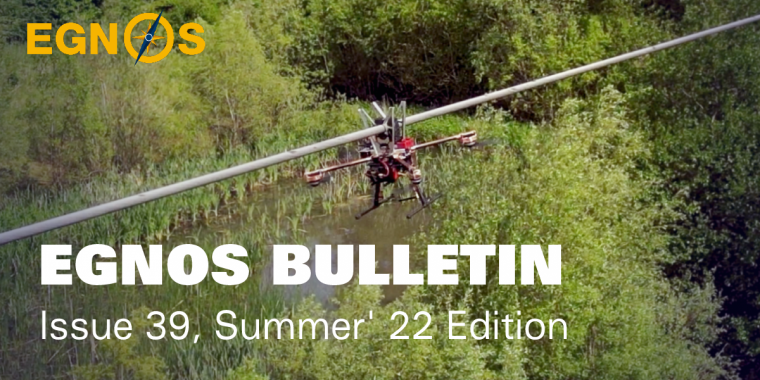 EGNOS Summer 22’ Bulletin release, picture of drone flying over marshland