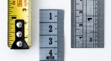 Top view of three different rulers