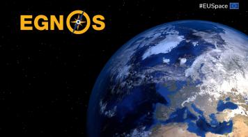 EGNOS Logo and earth in space